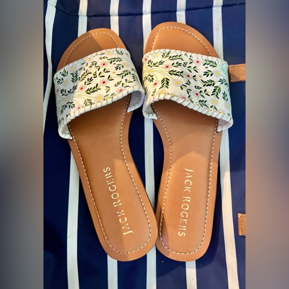 Jack Rogers Leather Made in Brazil Sandals Sz 10